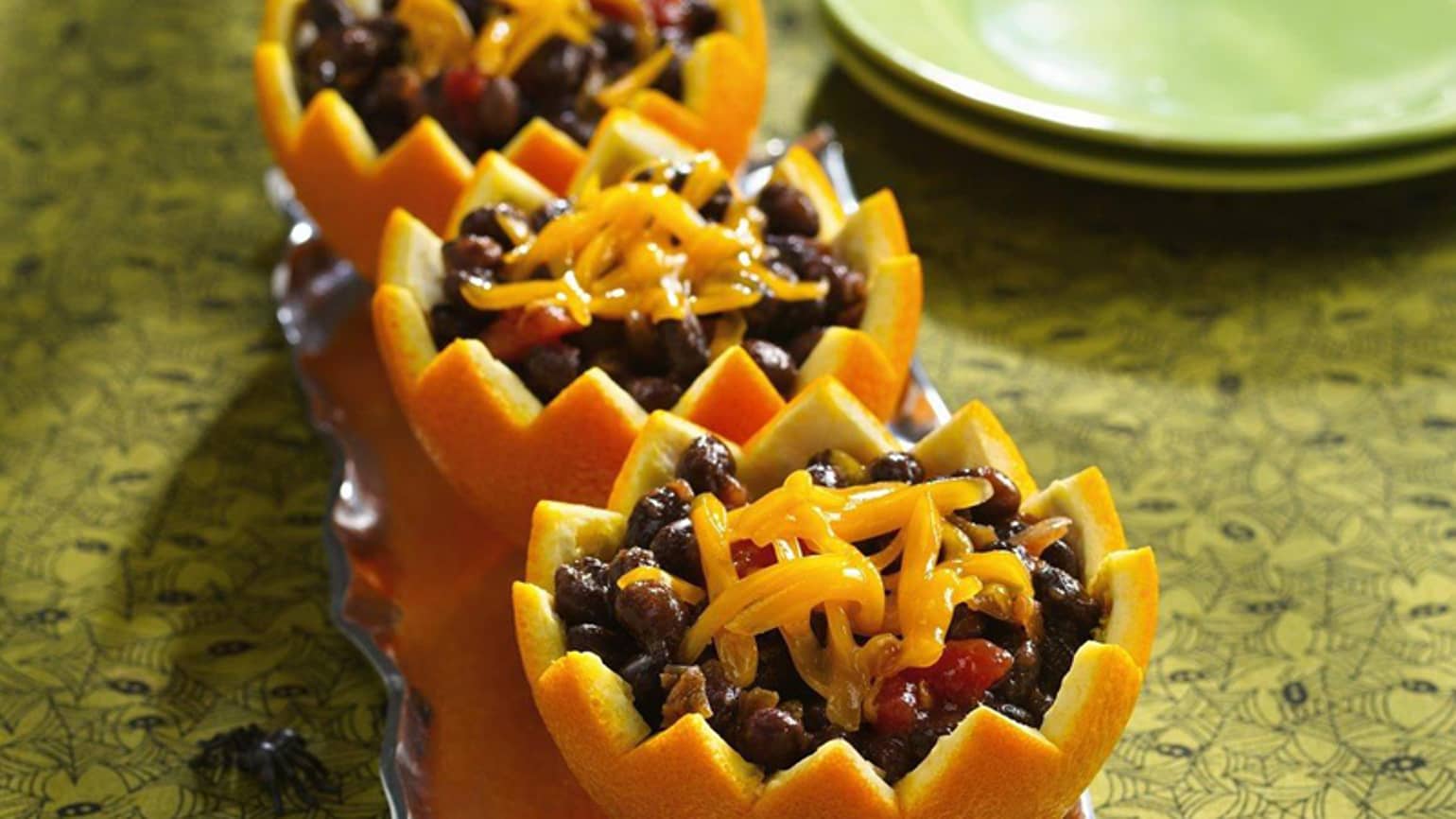 Black Beans in Boo Bowls